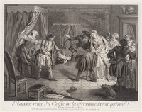 KG 12996
<br/>
Ragotin wordt tevoorschijn gehaald uit de kist.
<br/>
<em>Surugue, Louis (1686-1762)</em>